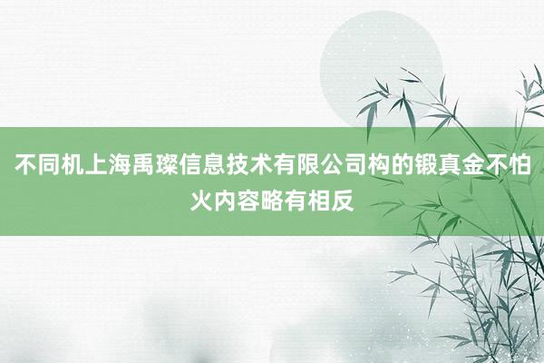 不同机上海禹璨信息技术有限公司构的锻真金不怕火内容略有相反