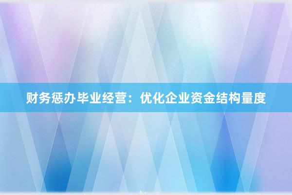 财务惩办毕业经营：优化企业资金结构量度