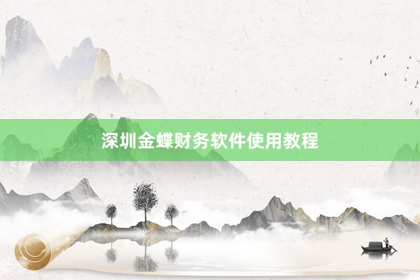 深圳金蝶财务软件使用教程